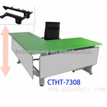 Epinay-sur-Sein L shape height adjustable table by handle crank&Pantin executive L shape lifting desk &Cholet adjustable trest